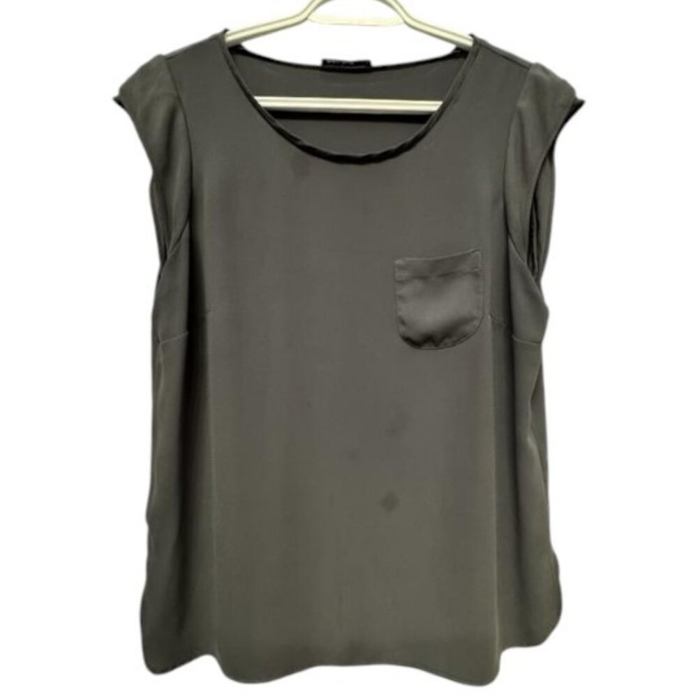 Autograph dark grey cap sleeve layered top size M